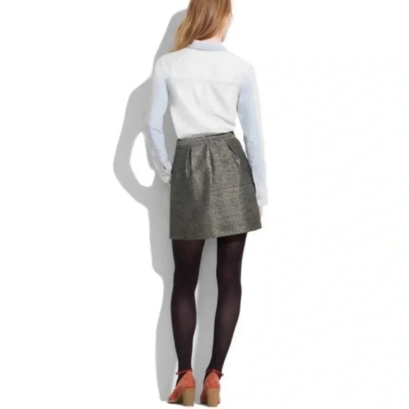Madewell Broadway and Broome Gold Mini Skirt with Pockets Size 12 - Picture 4 of 9